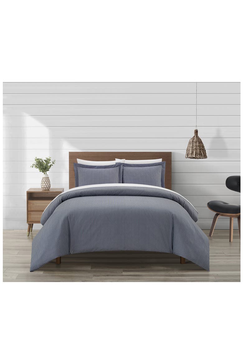 Morgen Laid Back Two-Tone Duvet Set, Alternate, color, NAVY