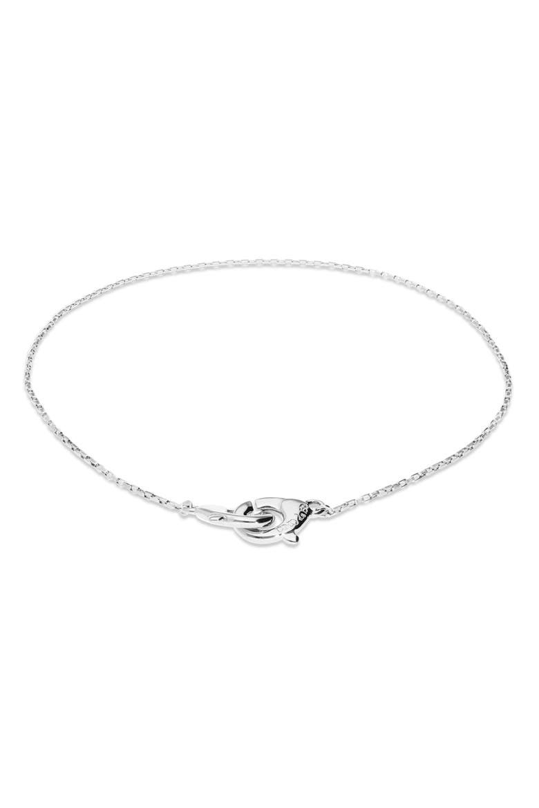 Sterling Silver-Plated Necklace with Interlocking Carabiner Detail, Alternate, color, Silver