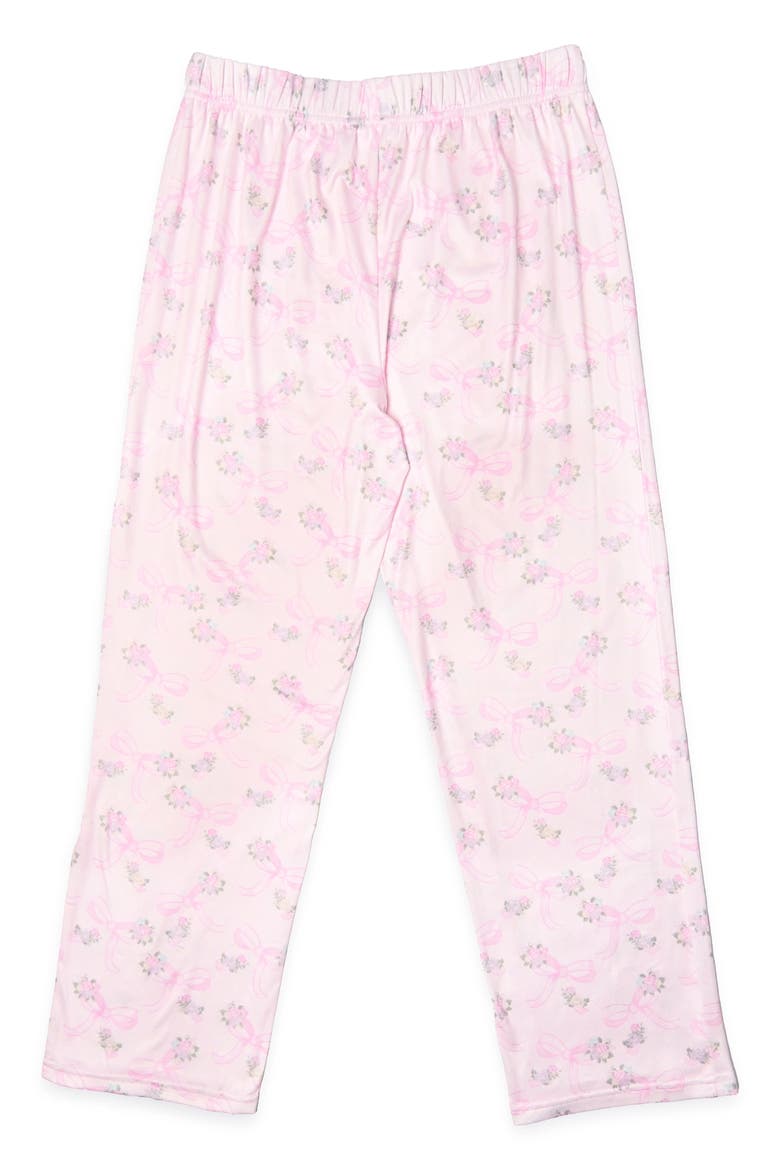 Kids' Bow Floral Pajamas & Headband Set, Alternate, color, POWDER PINK