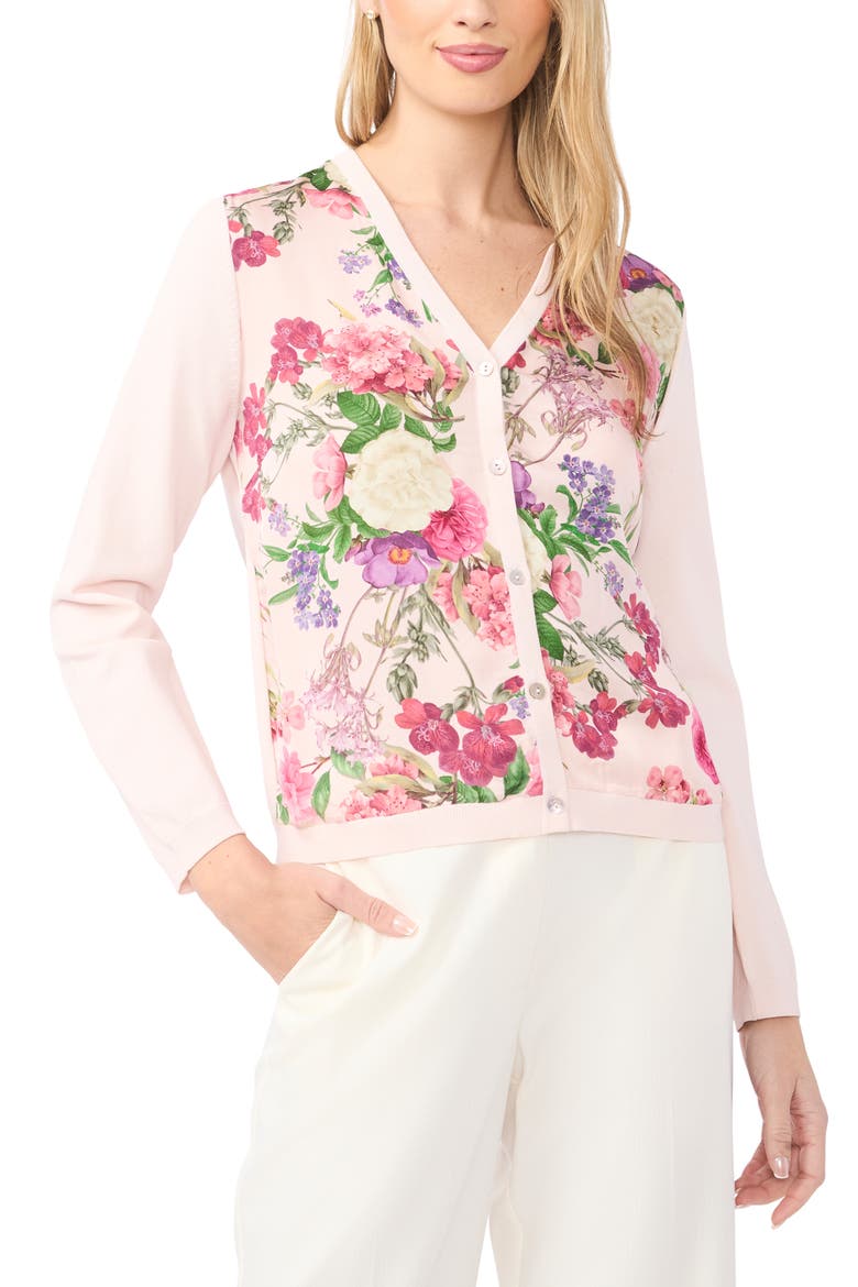 Lisa Mixed Media Cardigan, Alternate, color, CLOUD PINK
