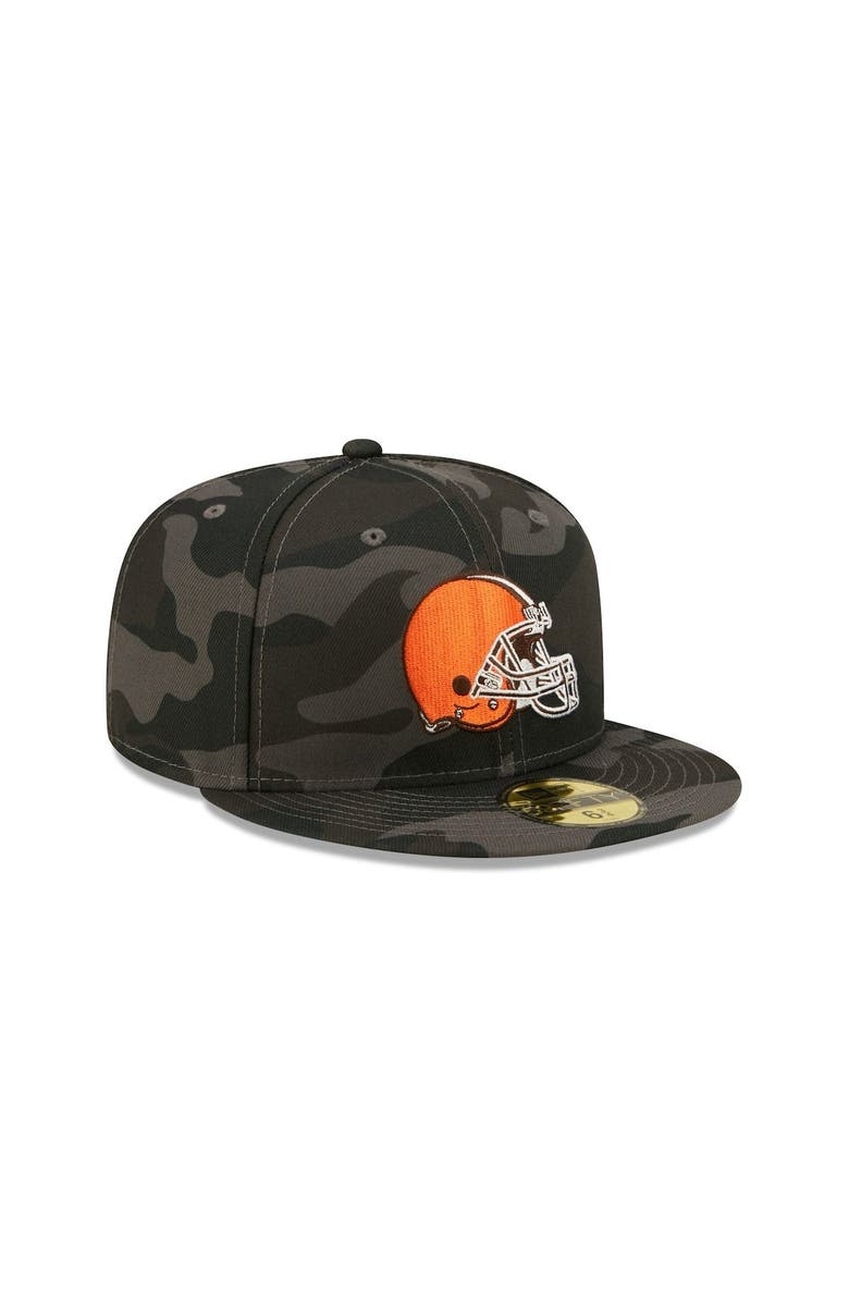 New Era Men's New Era Black Cleveland Browns  Camo 59FIFTY Fitted Hat, Alternate, color, Black