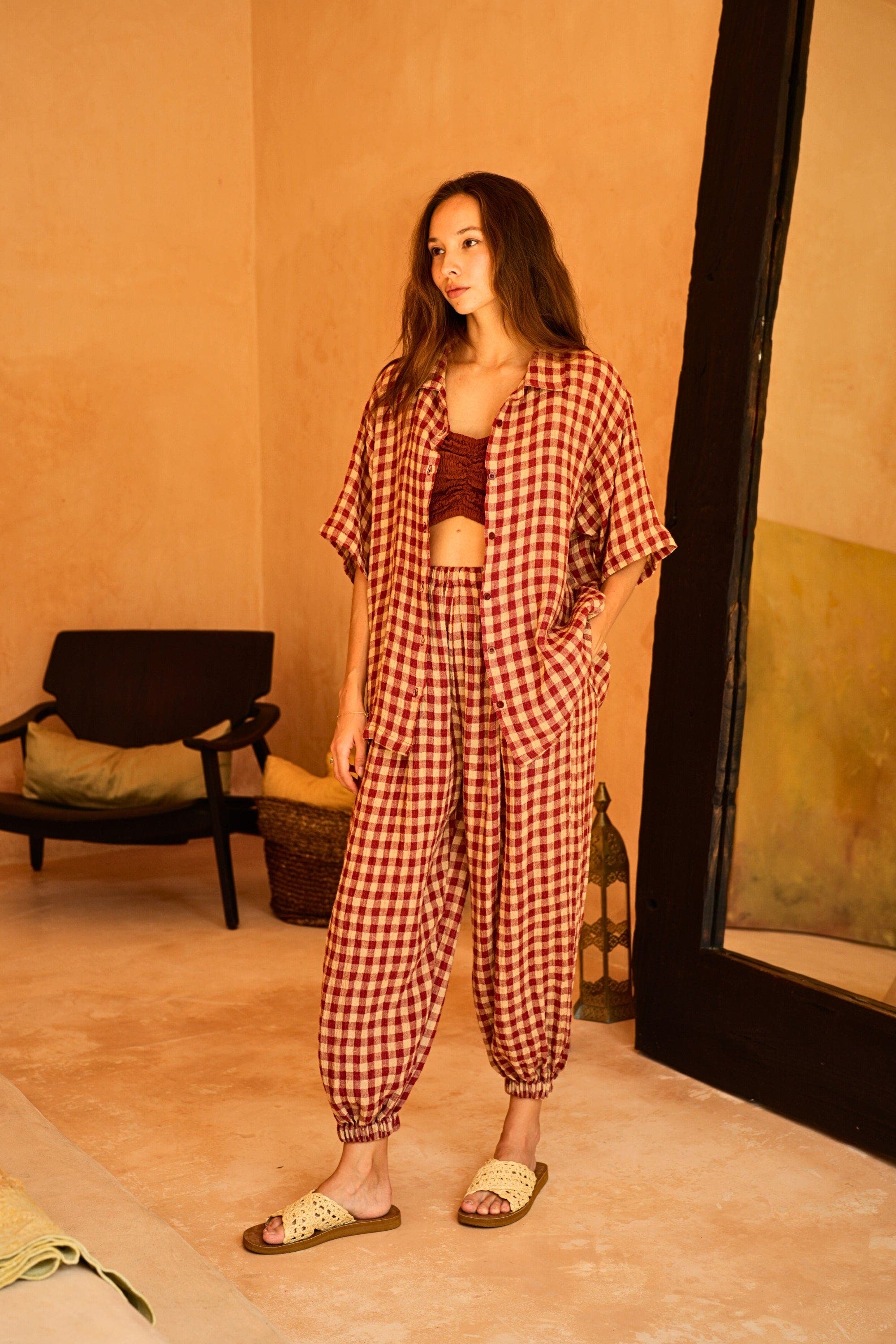 Vanessa Linen Gingham Shirt - image 4