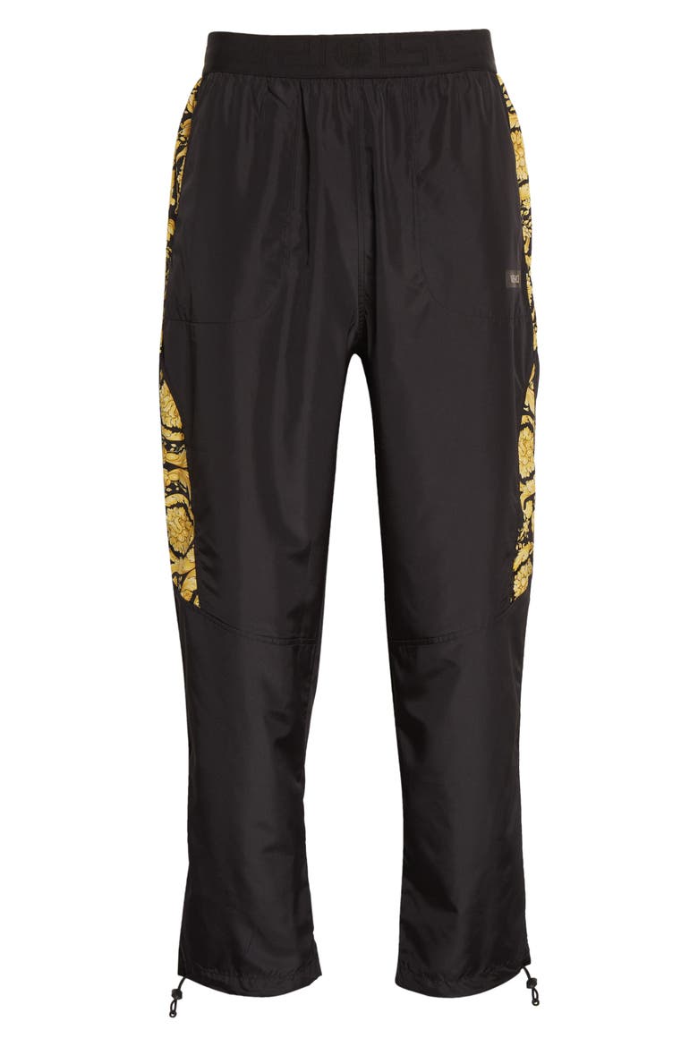 Men's Medusa Side Stripe Track Pants, Alternate, color, BLACK/ PRINT