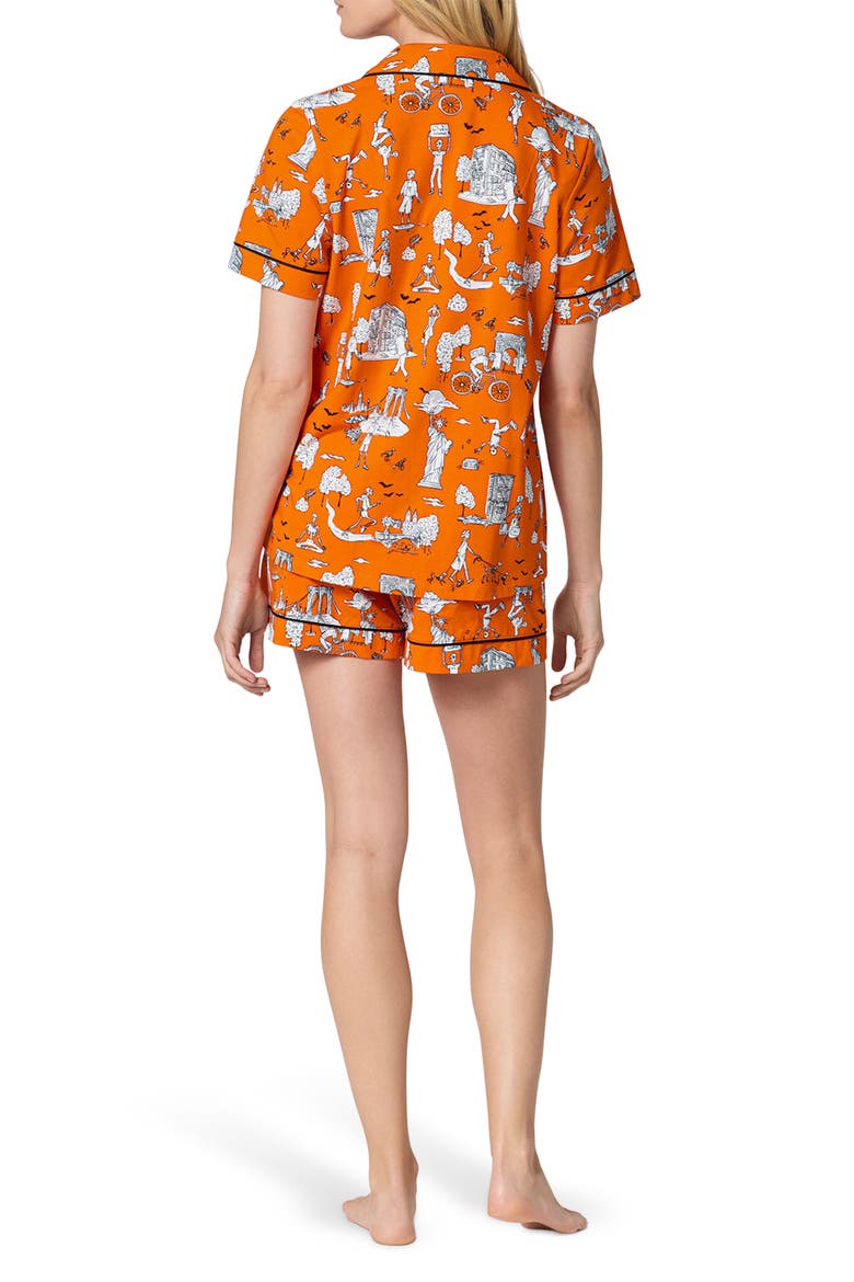 Print Short Pajamas, Alternate, color, SPOOKY IN THE CITY