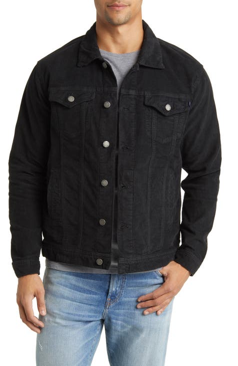 Black fashion corduroy jean jacket