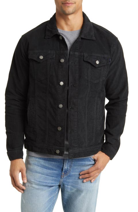 XLサイズ】Corduroy Black Trucker JKT