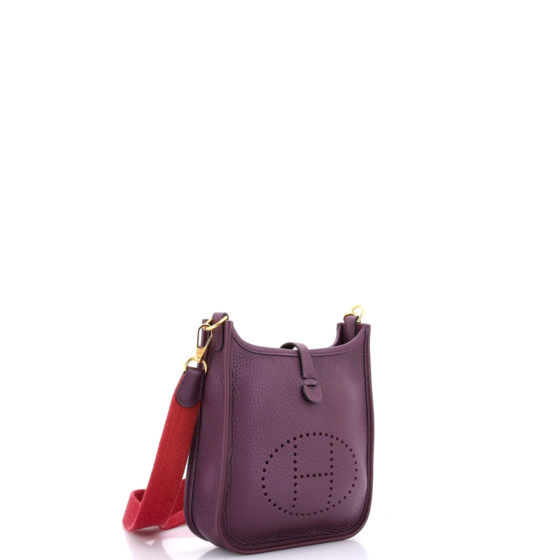 Pre-Owned Hermes Evelyne Bag Gen III Clemence TPM, Alternate, color, Cassis