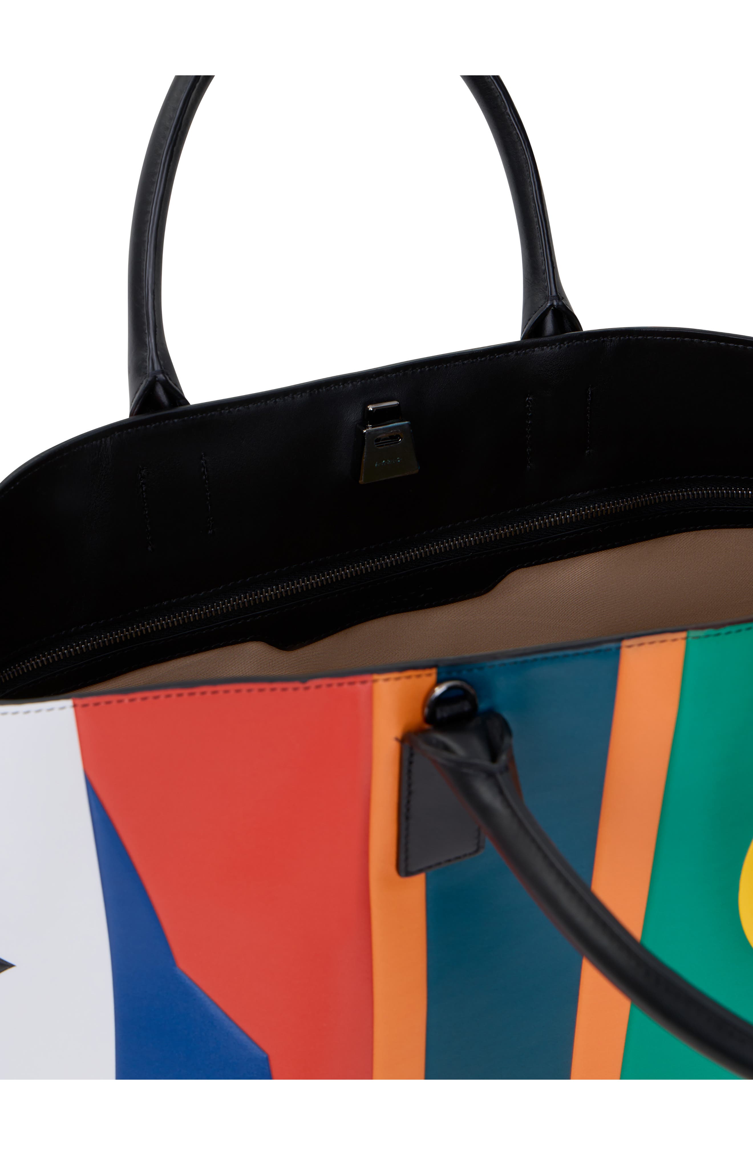 Akris Small AI Leather Convertible Tote, Alternate, color, Multicolor