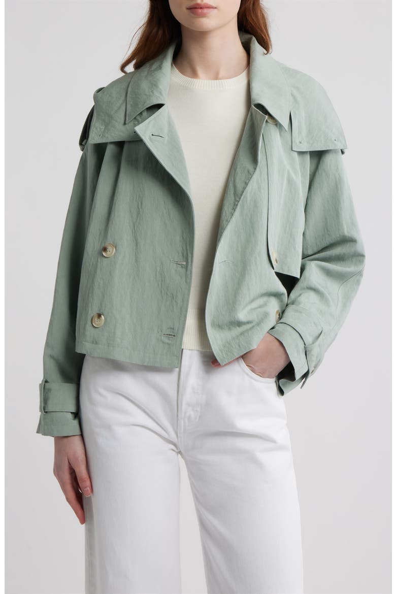 Cambari Hooded Trench Jacket, Alternate, color, SAGE GREEN