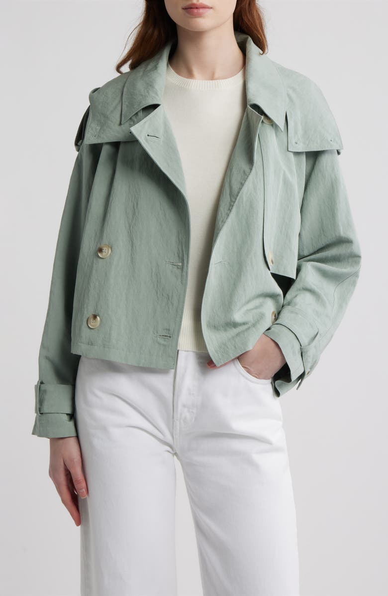 dRA Cambari Hooded Trench Jacket, Alternate, color, Sage Green