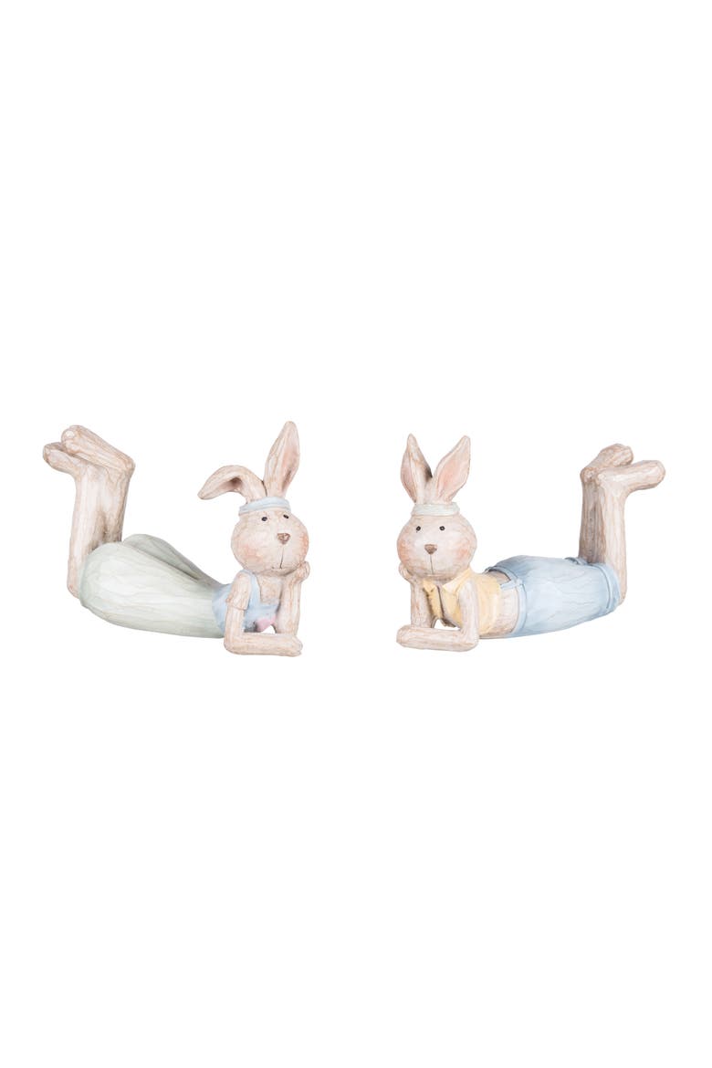 Thinking Bunnies Easter Figurines Assortment of 2, Main, color, Brown