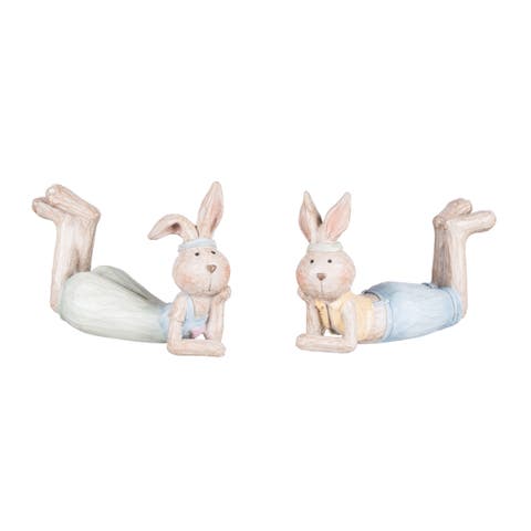 Thinking Bunnies Easter Figurines Assortment of 2