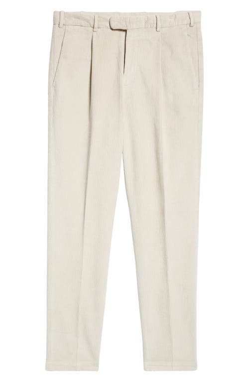 Thom Sweeney Cotton And Silk-blend Corduroy Straight Pants In Neutral