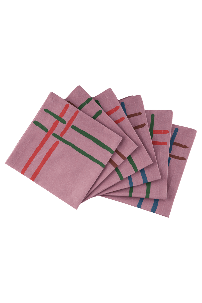 Napkins La Vie en Rose - Set of 6, Main, color, Pink