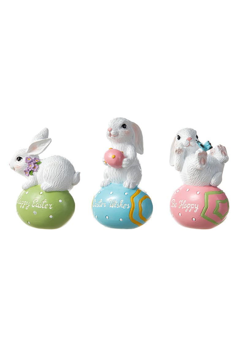 Set of 3 Easter Resin Bunny Table Decor, Alternate, color, White