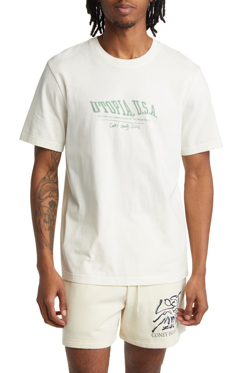 CONEY ISLAND PICNIC Utopia Organic Cotton Graphic T-Shirt, Main, color, 