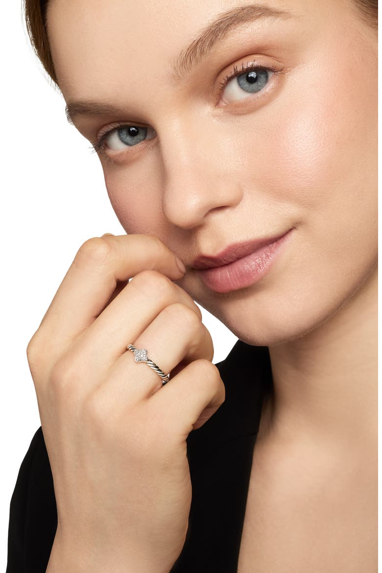 Quatrefoil Ring with Diamonds, Alternate, color, DIAMOND