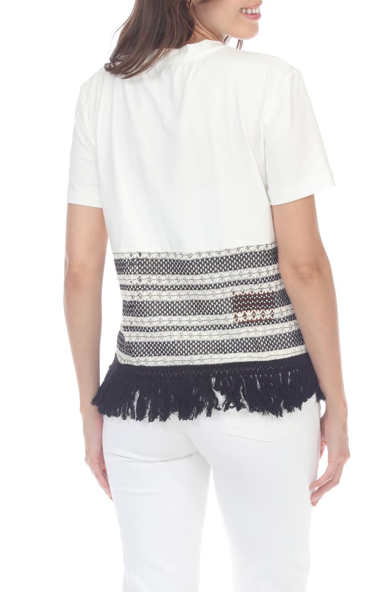 RAIN AND ROSE Macramé Fringe Knit Top, Alternate, color,