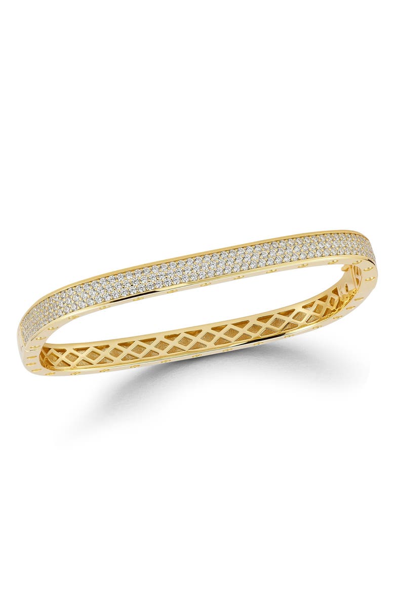 CHLOE AND MADISON Pavé Square Bangle Bracelet, Main, color, Gold
