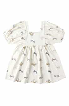 Brea Bow Print Empire Waist Dress