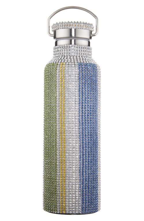 Collina Strada Crystal Embellished Insulated Water Bottle In Multi Stripe