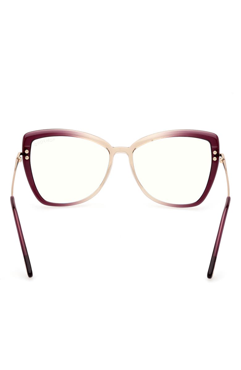 TOM FORD 55mm Butterfly Blue Light Blocking Glasses, Alternate, color, 