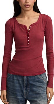 Lucky Brand Lace Trim Henley