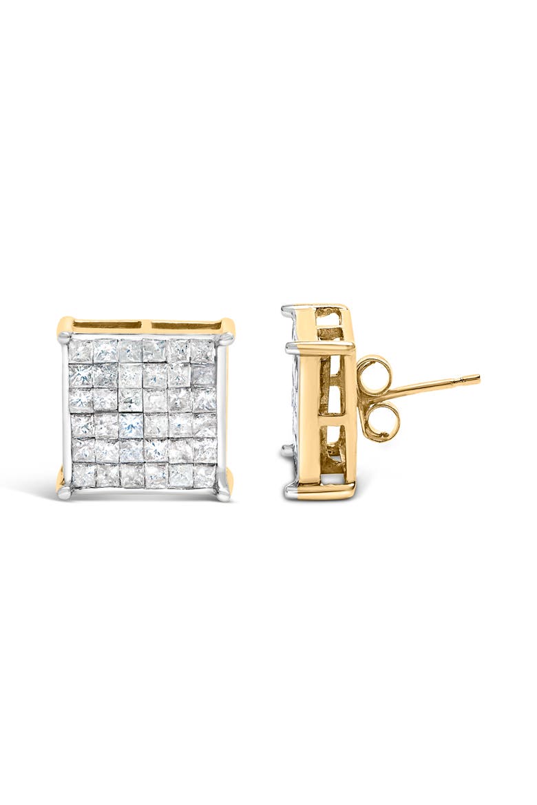 10K Yellow Gold 2 ct TDW Diamond Stud Earrings, Alternate, color, Yellow