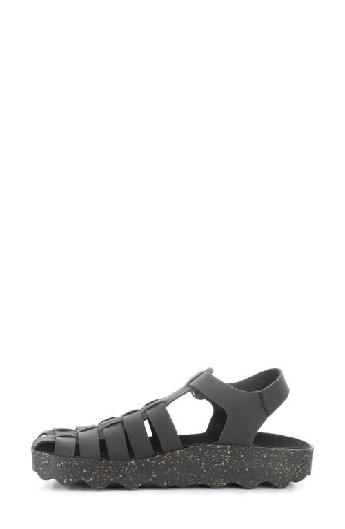 Asportuguesas By Fly London Calix Slingback Fisherman Sandal In Black