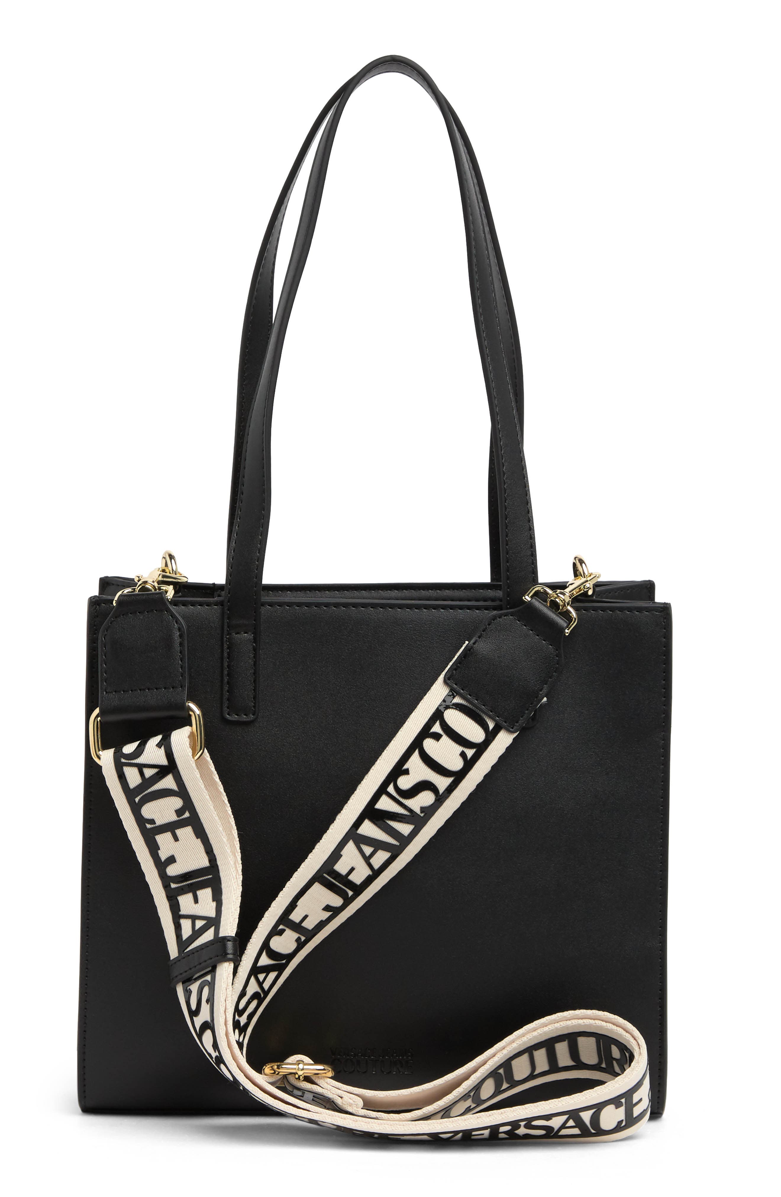 Versace Jeans Leather Logo Tote Bag, Alternate, color, 