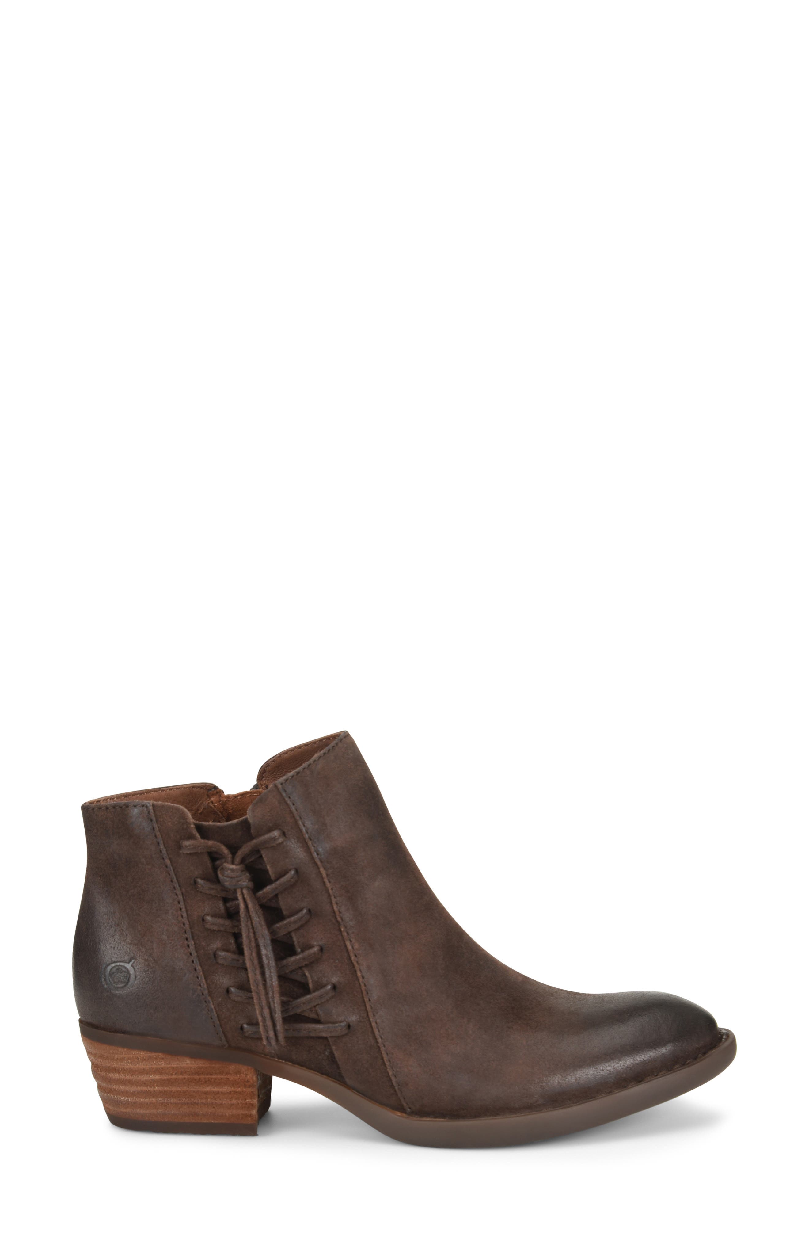 Bessie Bootie, Alternate, color, DARK BROWN DISTRESSED LEATHER