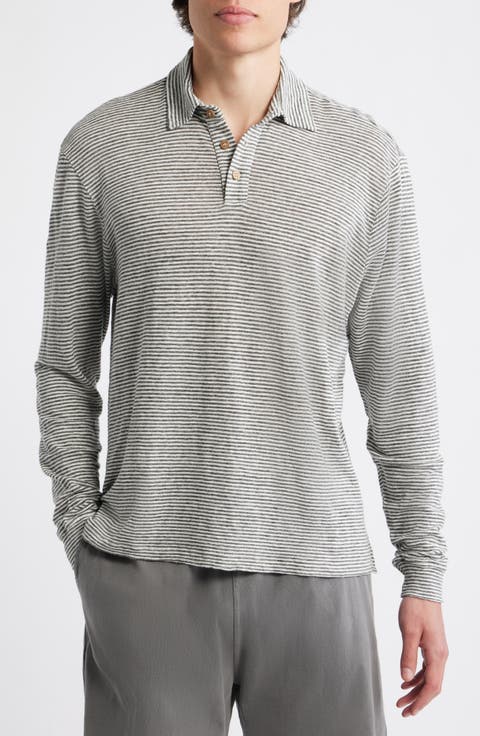 Linen Long Sleeve Polo