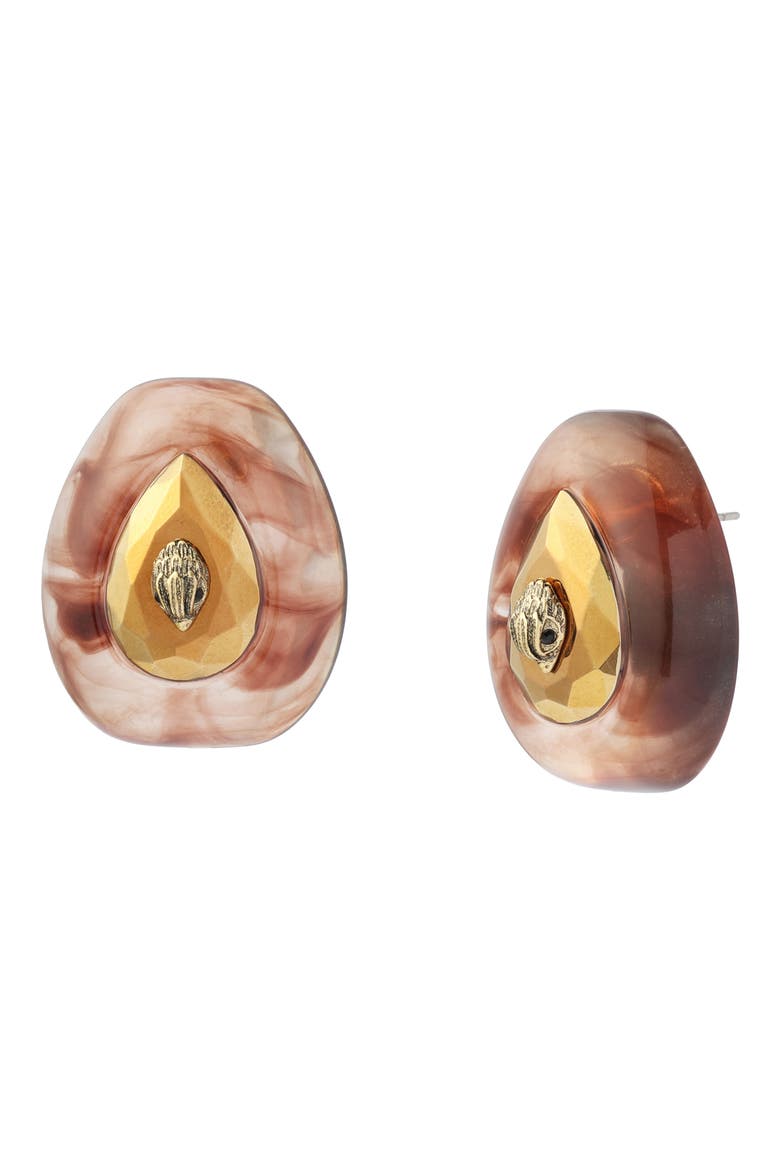 Ophelia Eagle Teardrop Stud Earrings, Main, color, BROWN