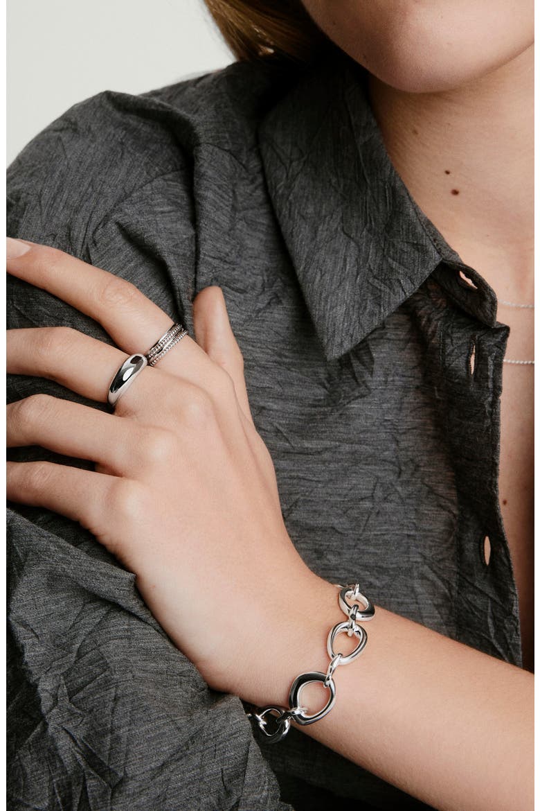 Dôme Ripple Chain Bracelet, Alternate, color, Sterling Silver