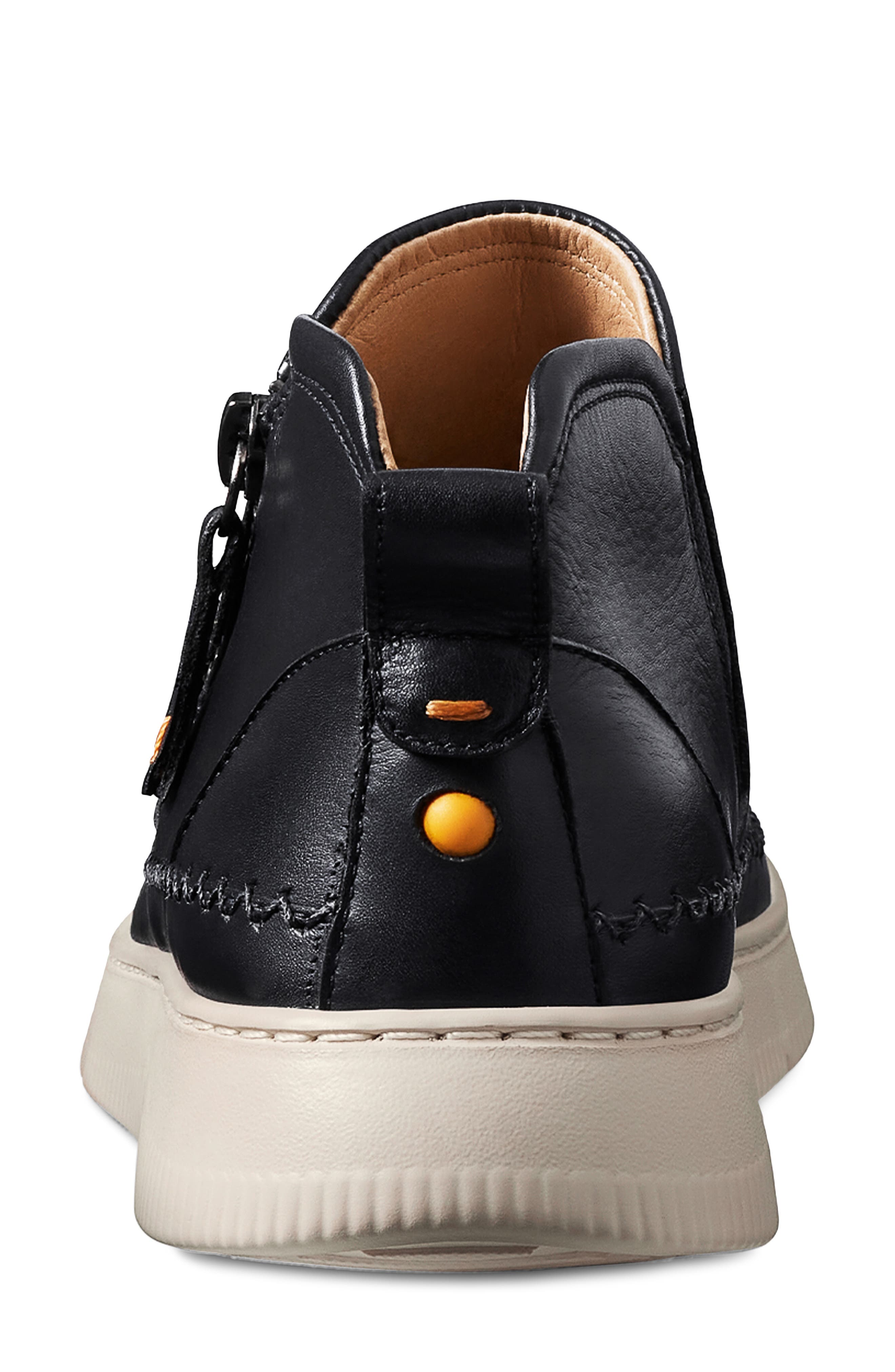 Samuel Hubbard Featherlight Laguna Zip Sneaker, Alternate, color, Black Leather