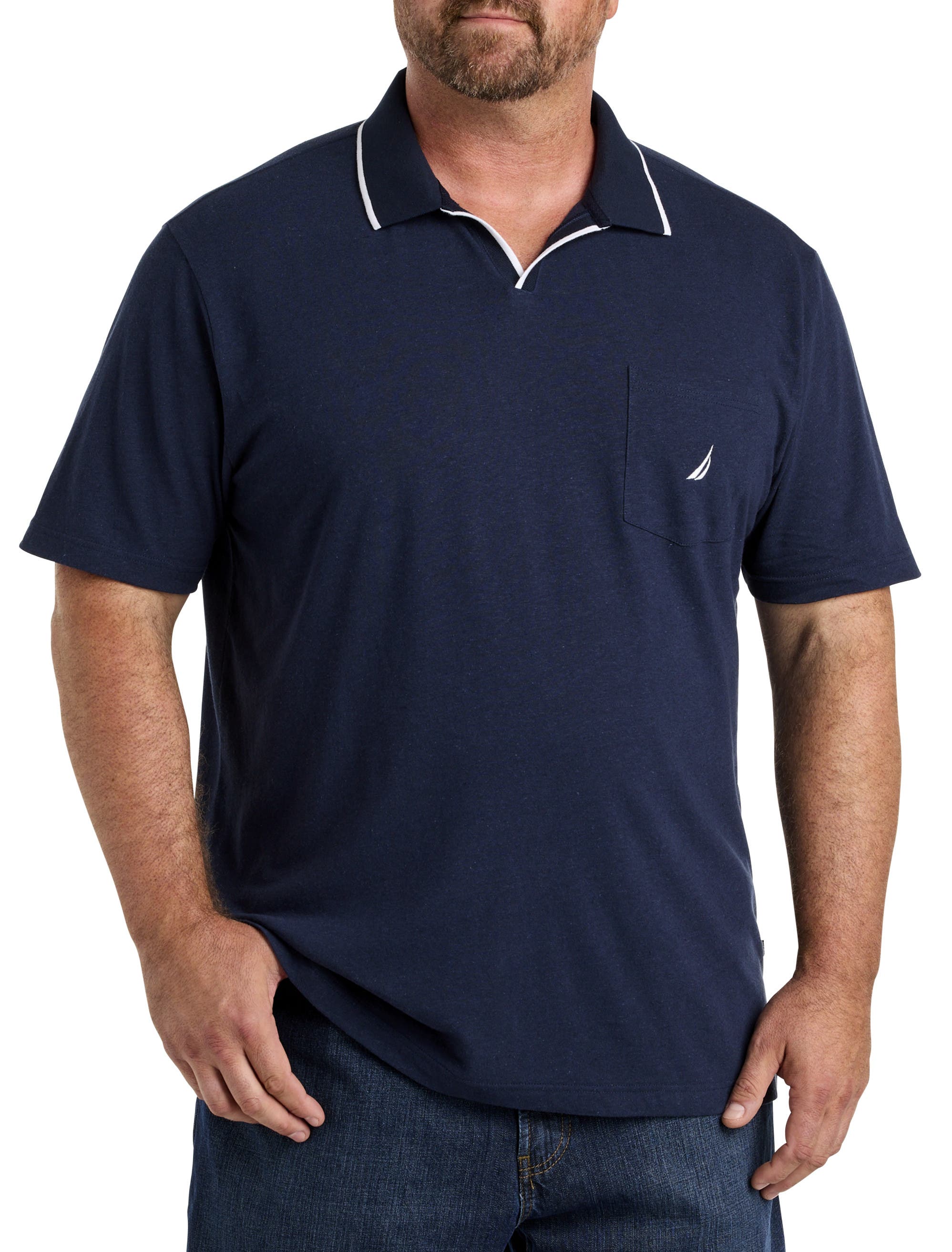 Split-Collar Polo Shirt