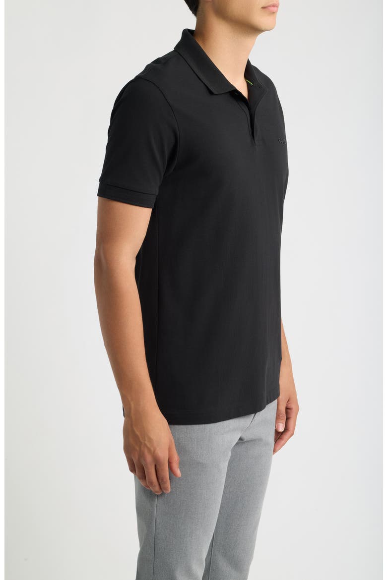 Pio Piqué Pima Cotton Polo, Alternate, color, BLACK