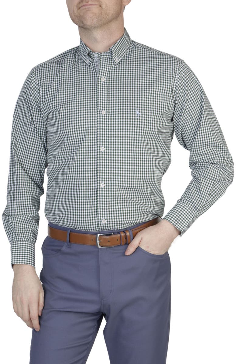 TailorByrd Gingham Stretch Button-Down Shirt, Alternate, color,