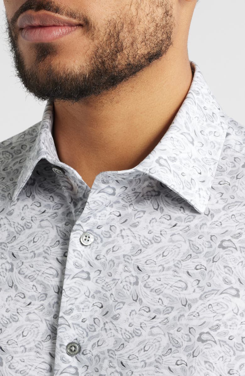 Bugatchi James OoohCotton<sup>®</sup> Button-Up Shirt, Alternate, color, Platinum