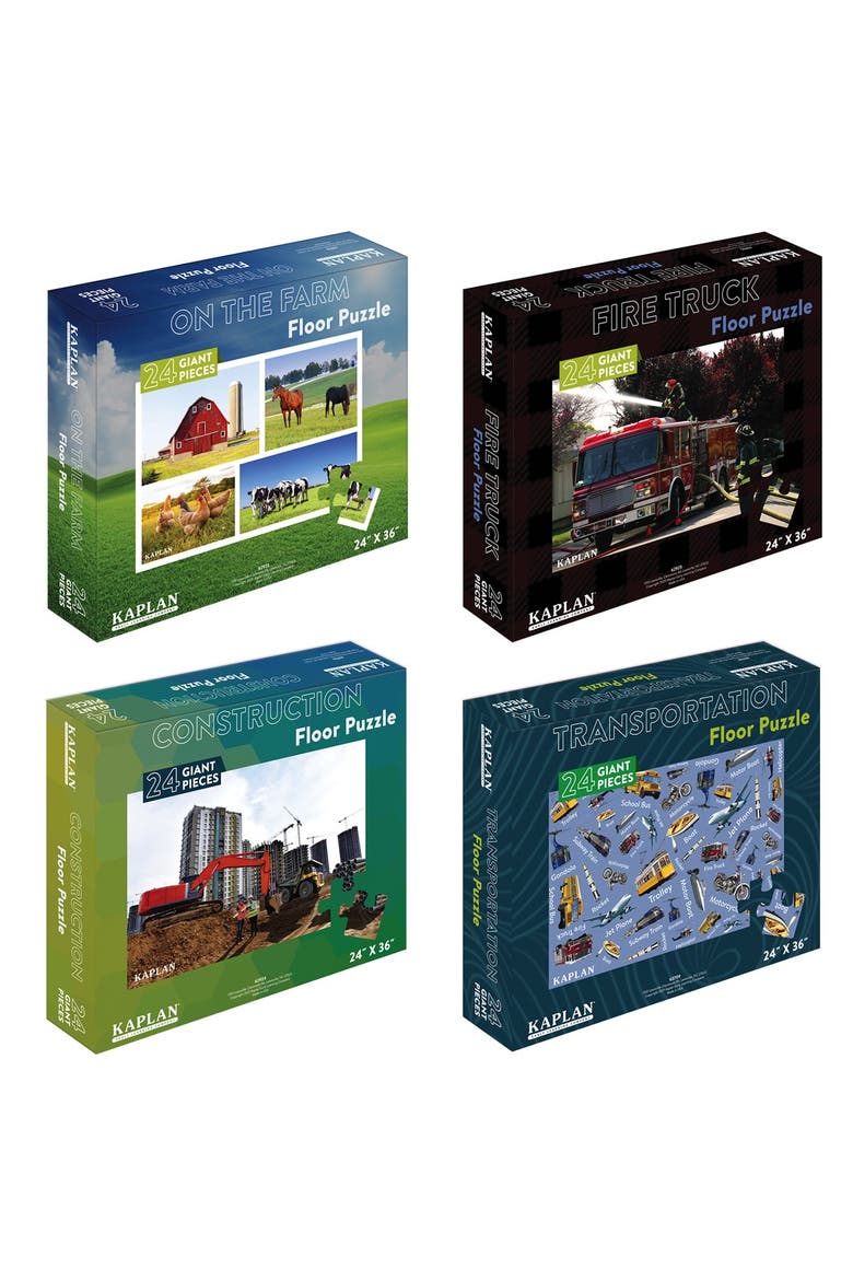 Real Photo 24-Piece Floor Puzzles - Set of 4, Main, color, Multicolor