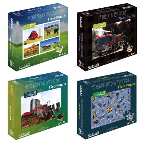 Real Photo 24-Piece Floor Puzzles - Set of 4
