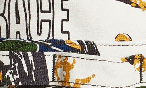 Sacai Car Race Print Bucket Hat In Ivory Car Race