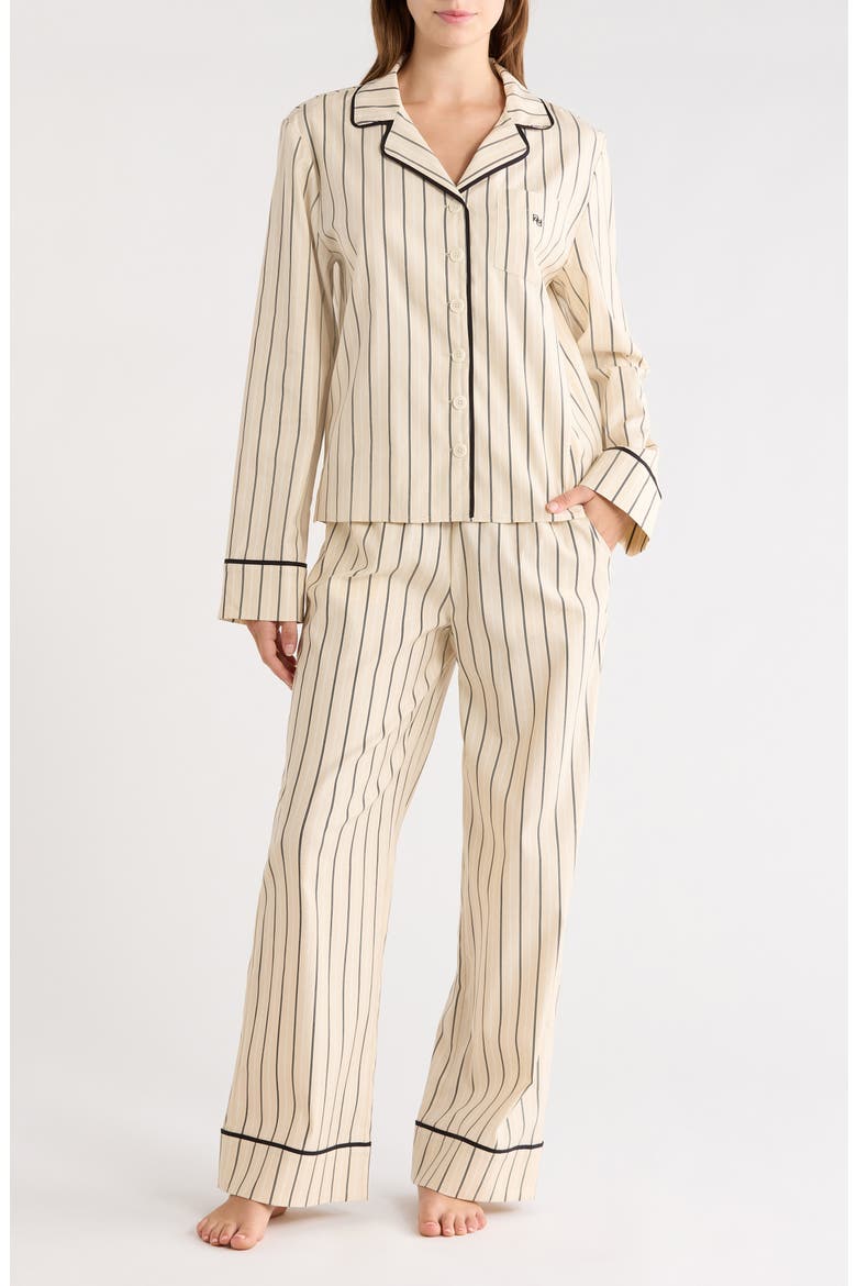Coco Long Sleeve Pajamas, Main, color, ALMOND STRIPE