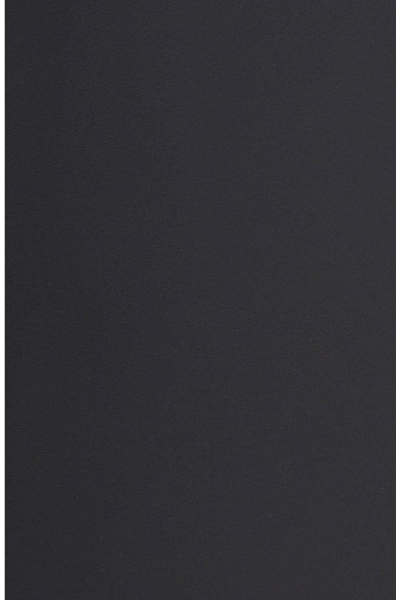 Three-Quarter Sleeve Pleat Front Dress, Alternate, color, BLACK