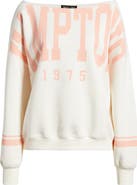 Vinyl Icons Hamptons Off the Shoulder Graphic Sweatshirt