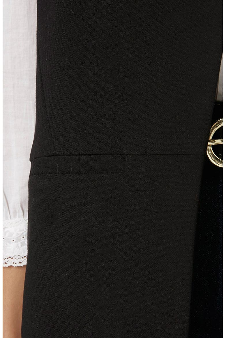 'Molly' Longline Vest, Alternate, color, BLACK