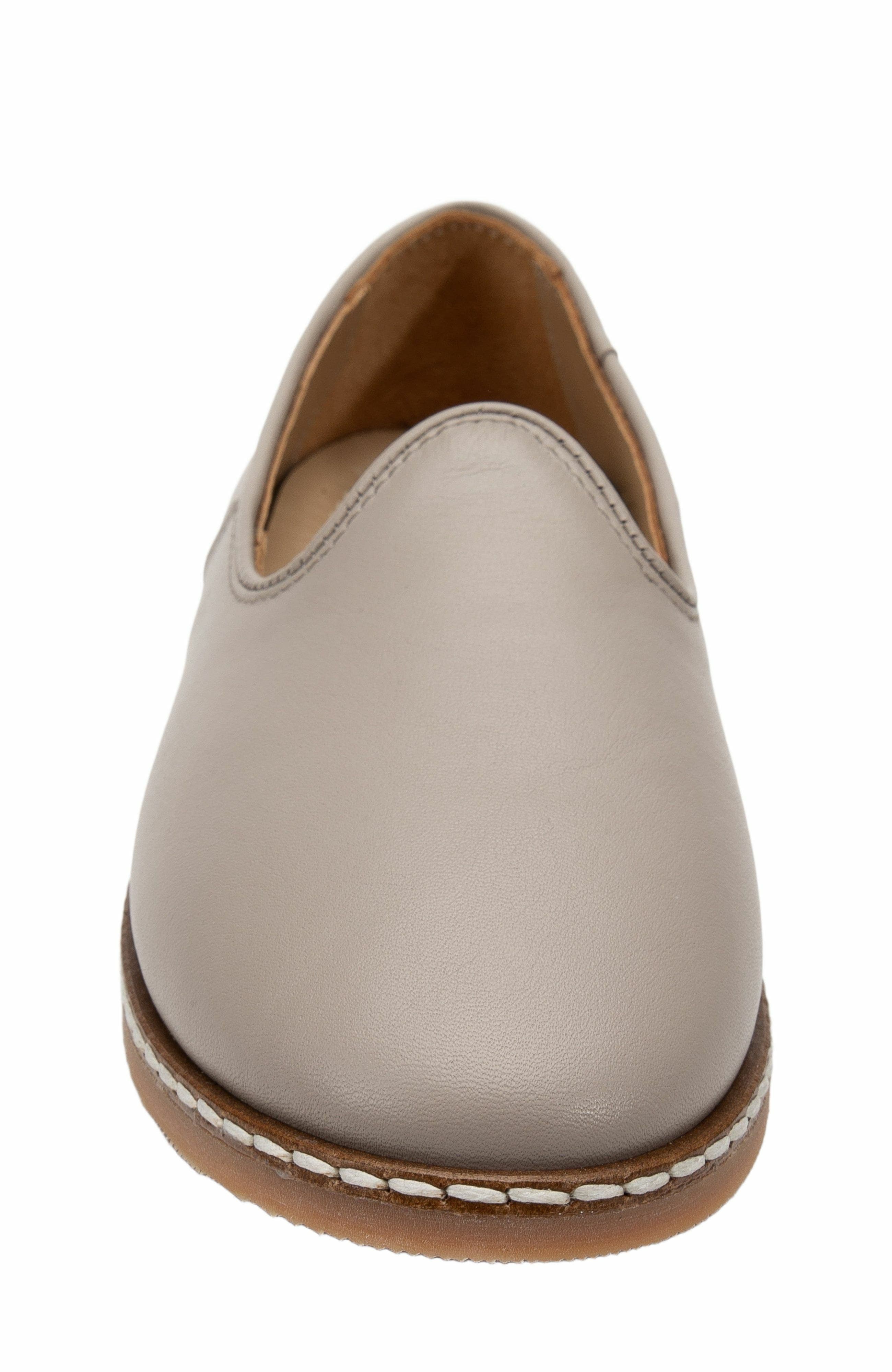 Dalya Leather Slip On Flats, Alternate, color, Dark Beige Leather