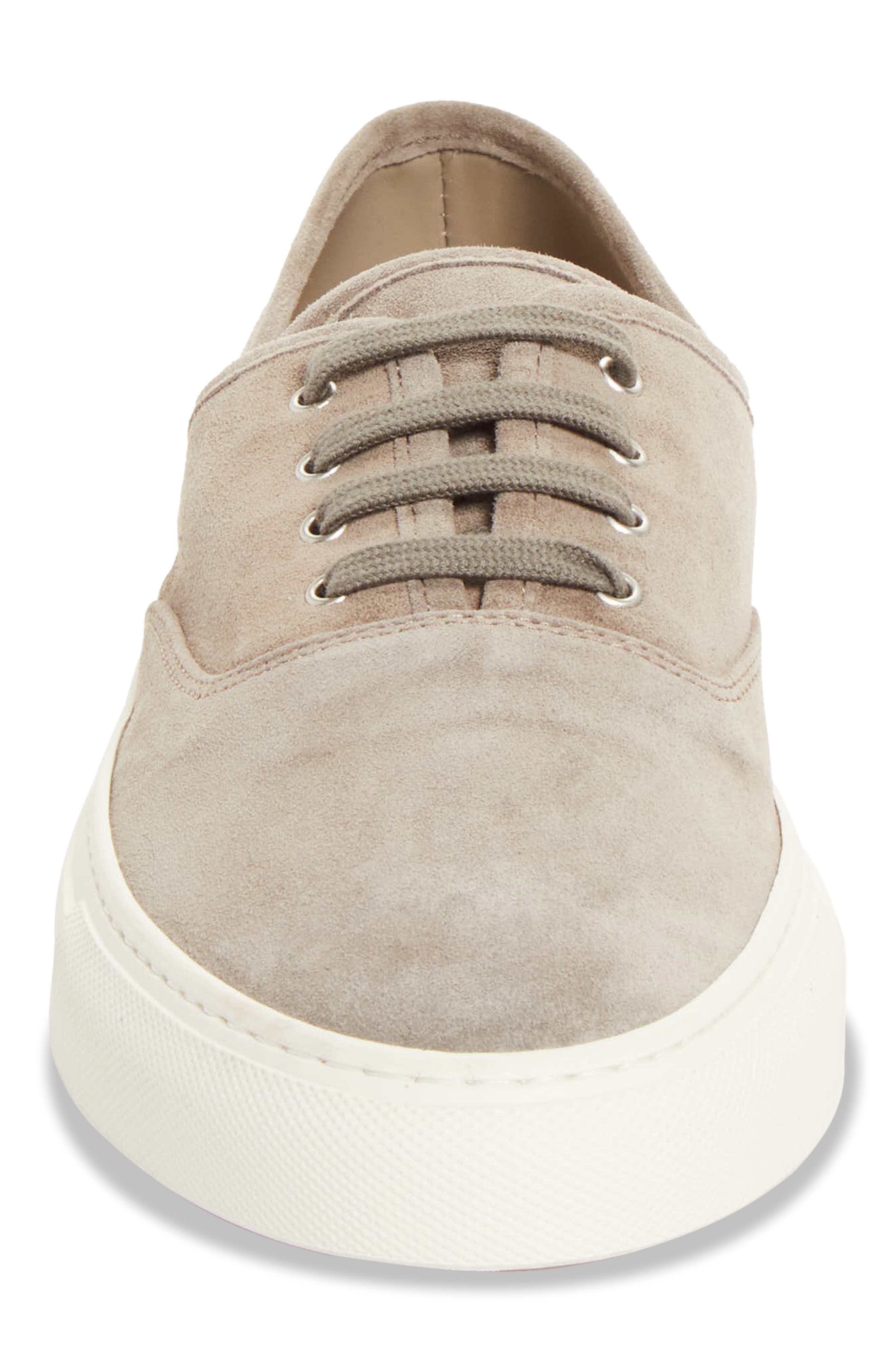 Four Hole Suede Sneaker, Alternate, color, GREY