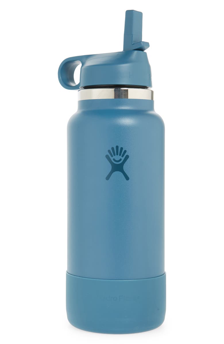 Hydro Flask 32-Ounce Wide Mouth Bottle with Straw Lid & Boot, Main, color, Basin