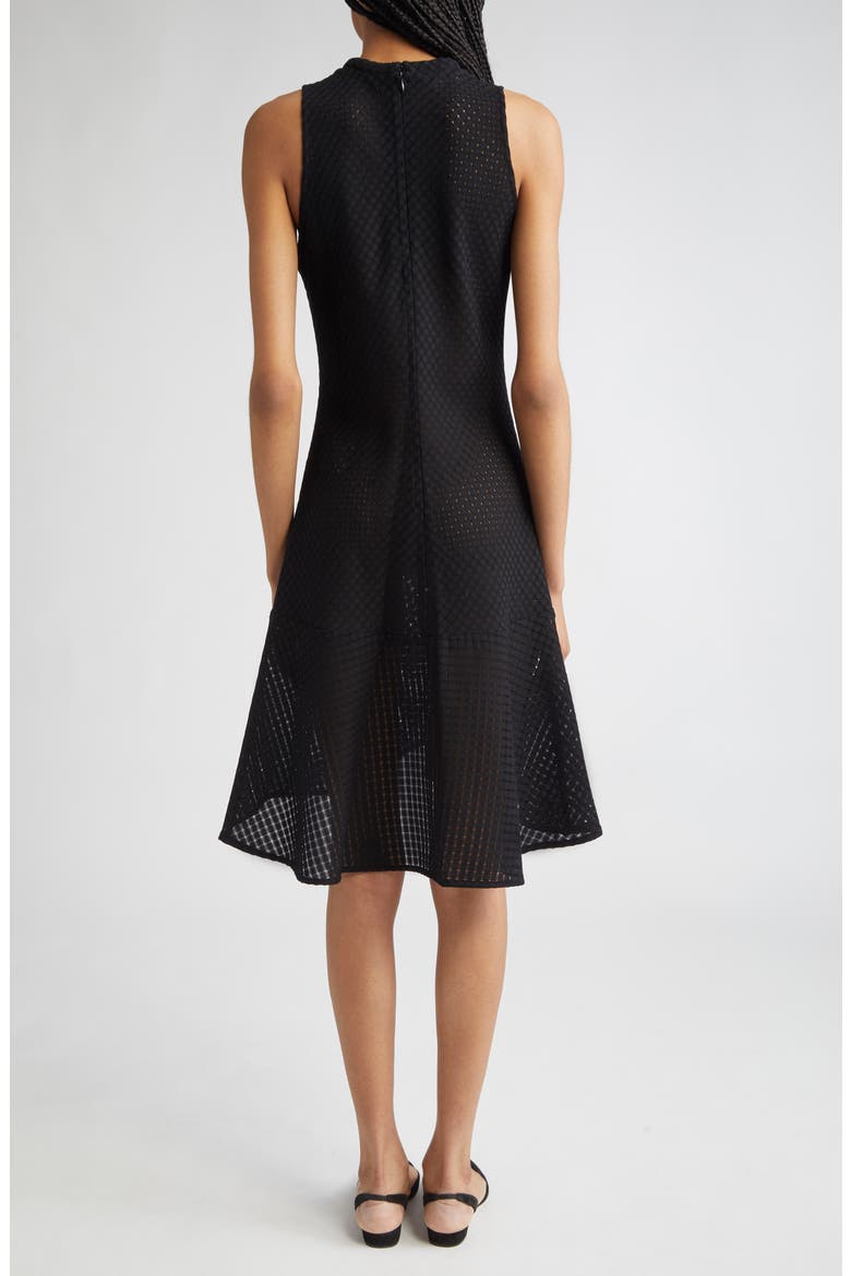 Shield Sleeveless Open Knit Organic Cotton Dress, Alternate, color, BLACK